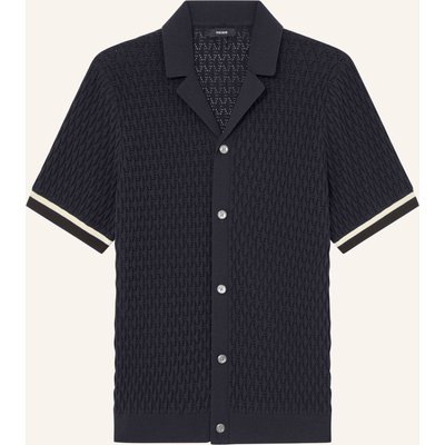 Reiss Strickhemd Bilsby Slim Fit blau