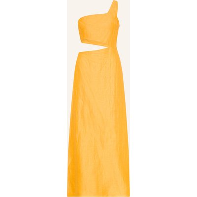 Maje One-Shoulder-Kleid Mit Leinen Und Cut-Out orange