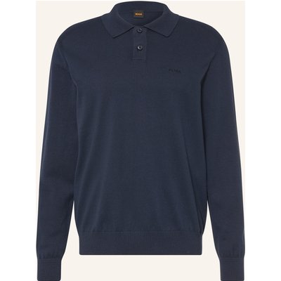 Boss Strick-Poloshirt Asac blau