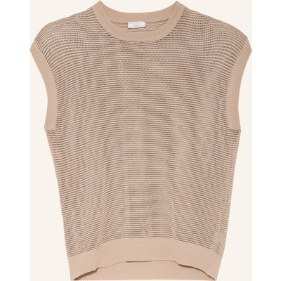 Peserico Strickshirt Mit Leinen Und Glitzergarn beige