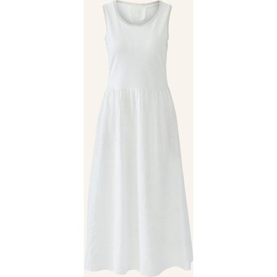 Oui Kleid Im Materialmix Mit Leinen weiss