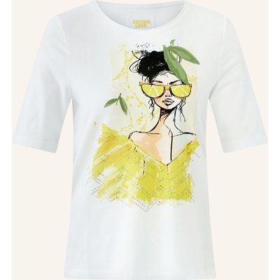 Oui T-Shirt Mit Schmucksteinen weiss