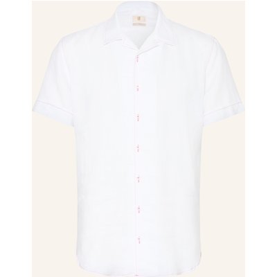 q1 Manufaktur Resorthemd Olly Slim Relaxed Fit Aus Leinen weiss