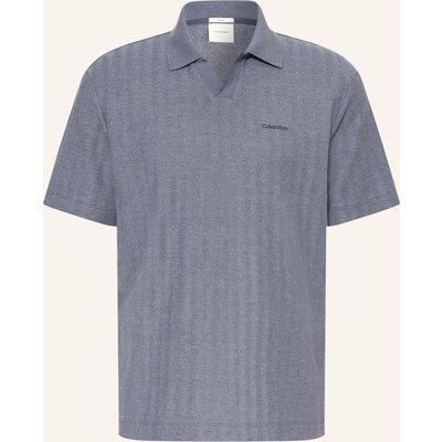 Calvin Klein Piqué-Poloshirt Easy Fit blau