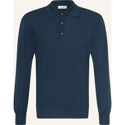 Eton Strick-Poloshirt blau