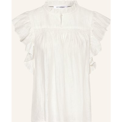 Co'couture Blusentop Tassycc Aus Musselin Mit Rüschen weiss