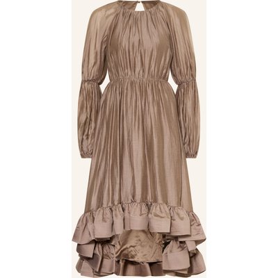 Malina Kleid Leontine Mit Rüschen Und Cut-Outs braun
