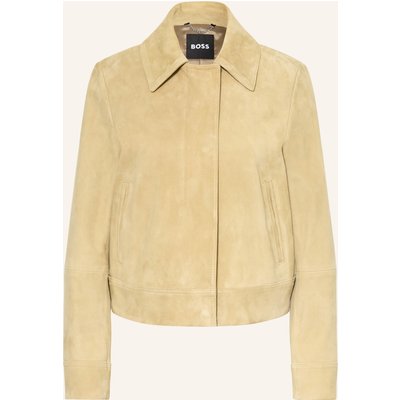Boss Lederjacke Samaro beige
