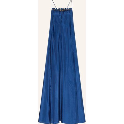 Zimmermann Seidenkleid Aster Gathered Bead Mit Schmucksteinen blau