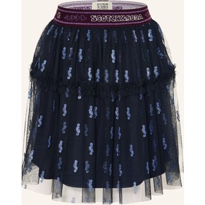 Scotch & Soda Tüllrock Mit Glitzergarn Und Rüschen blau