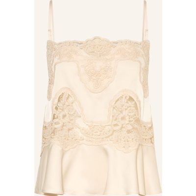 Mrs & Hugs Blusentop Mit Spitze beige