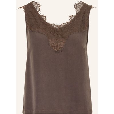Smith & Soul Top Mit Spitze braun