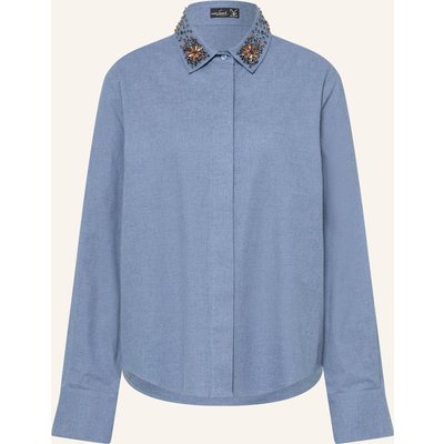 Van Laack Hemdbluse Vl-Azitan-Appl Aus Flanell blau