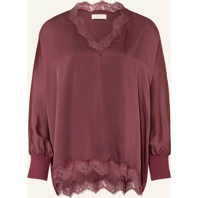Ivi Collection Blusenshirt Mit Seide rot
