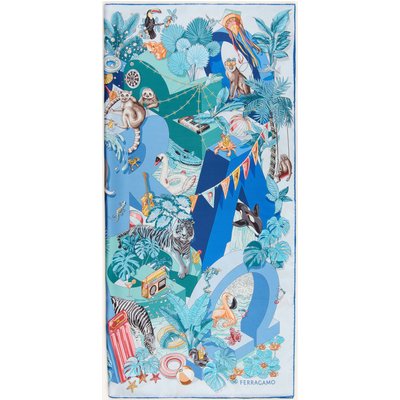 Ferragamo Seidentuch blau