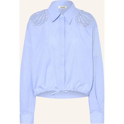 Sandro Hemdbluse Mit Schmucksteinen Und Cut-Outs blau