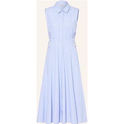 Sandro Hemdblusenkleid Mit Cut-Outs Und Schmucksteinen blau