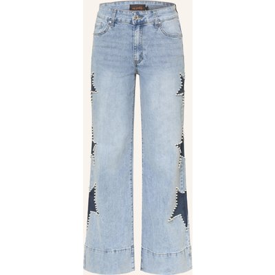 Miss Goodlife Flared Jeans Mit Schmuckperlen blau
