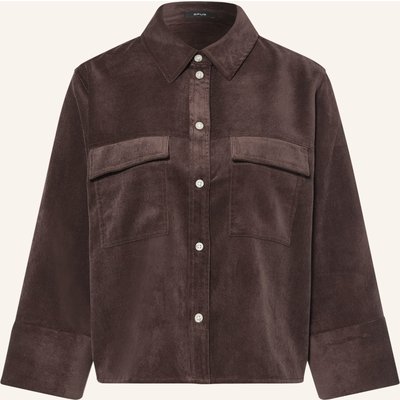 Opus Hemdbluse Ferrell Aus Cord Mit 3/4-Arm braun