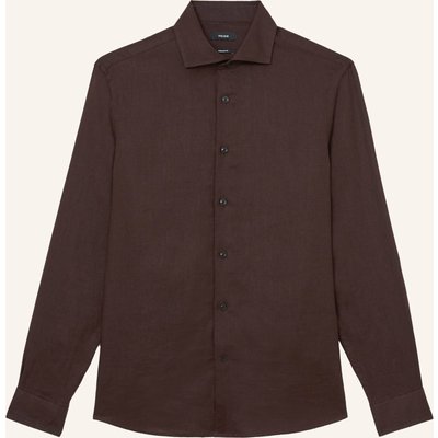Reiss Leinenhemd Extra Slim Fit braun