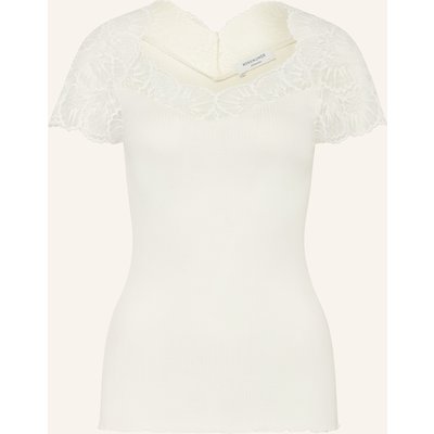 Rosemunde T-Shirt Beatha Mit Seide Und Spitze weiss