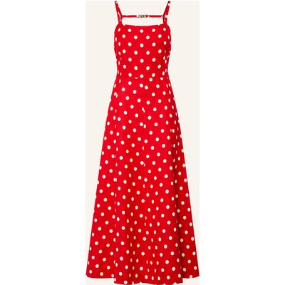Maje Kleid Mit Leinen Und Cut-Out rot