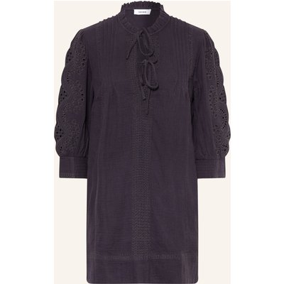 Reiss Kleid Gia Mit Lochspitze Und 3/4-Arm blau