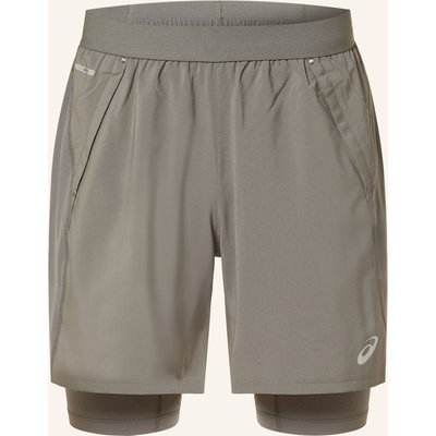 Asics 2-In-1-Laufshorts Road gruen