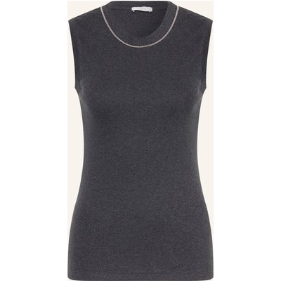 Peserico Top Mit Schmucksteinen grau