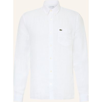 Lacoste Leinenhemd Regular Fit weiss