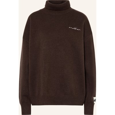 Another Cotton Lab Oversized-Rollkragenpullover braun