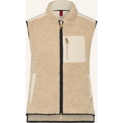 Mos Mosh Teddyfell-Weste Mmrowe Im Materialmix beige