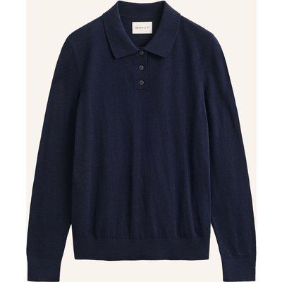 Gant Strick-Poloshirt blau