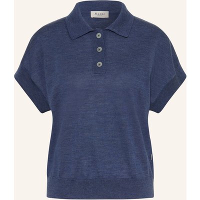 Maerz Muenchen Strick-Poloshirt blau