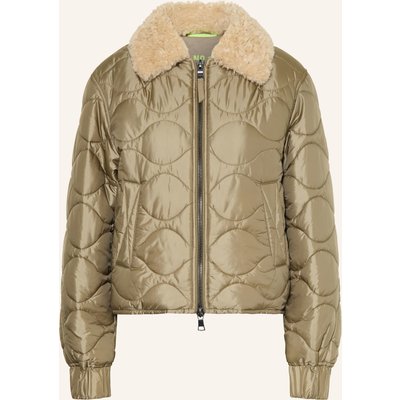 No.1 Como Steppjacke Massa Mit Abnehmbarem Kunstfell beige