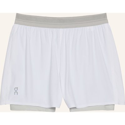 On 2-In-1-Laufshorts Performance weiss