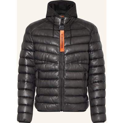 Milestone Steppjacke Msharvey Aus Leder Mit Herausnehmbarer Blende grau
