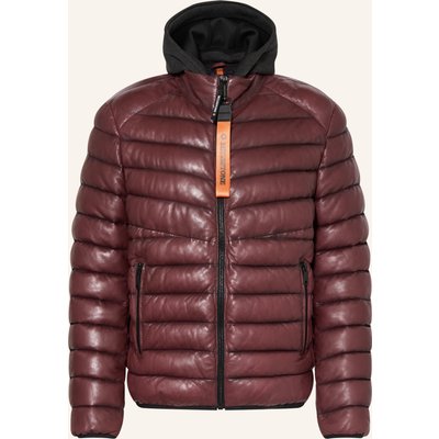 Milestone Steppjacke Msharvey Aus Leder Mit Herausnehmbarer Blende rot