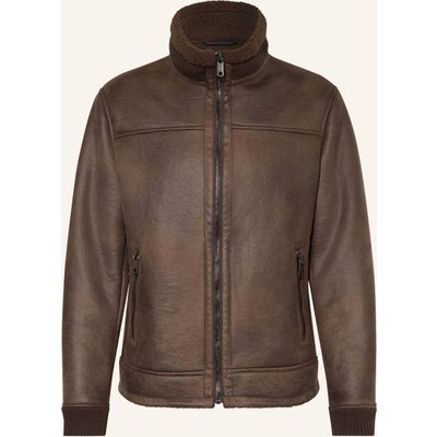 Milestone Jacke Msriano In Lederoptik braun