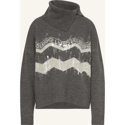 Liu Jo Pullover Mit Pailletten grau