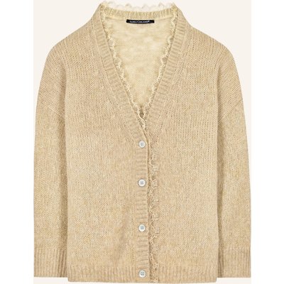 Luisa Cerano Strickjacke Mit Alpaka Und Spitze gelb
