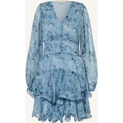 Neo Noir Kleid Mabella Mit Volants blau