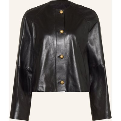 Max Mara Lederjacke Bouquet schwarz