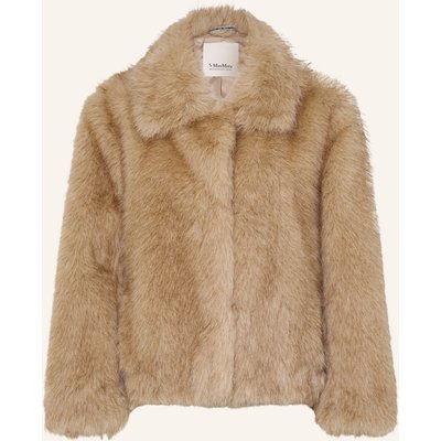 S Max Mara Kunstfell-Jacke Alce braun