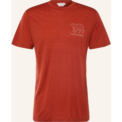 Icebreaker Funktionsshirt 150 Tech Lite Forest Footsteps Aus Merinowolle rot