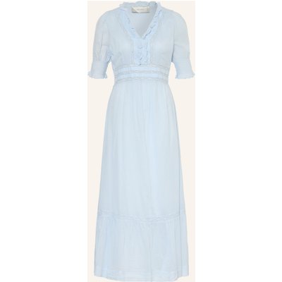 Neo Noir Kleid Alvina Mit Rüschen blau