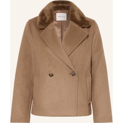Gant Jacke Mit Kunstpelz braun