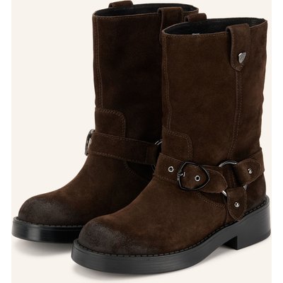 Blauer Biker Boots Hunty braun