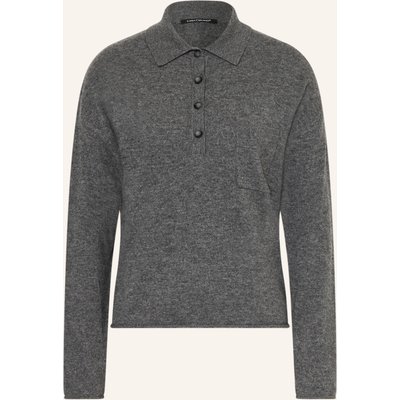 Luisa Cerano Strick-Poloshirt grau