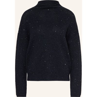 Luisa Cerano Pullover Mit Schmucksteinen blau